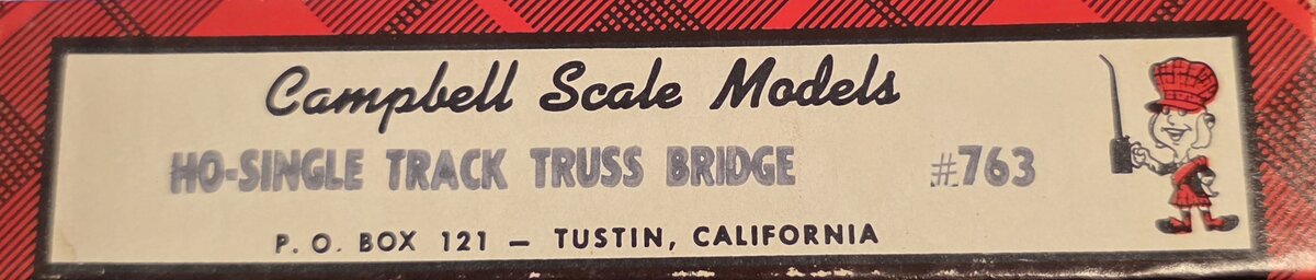 Campbell Scale Models 763 HO Scale 125' Single-Track Truss Bridge Kit