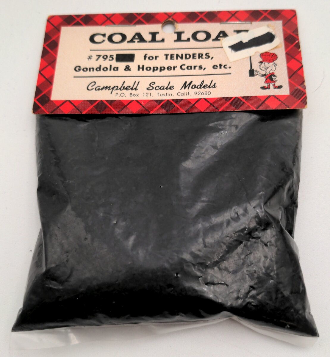 Campbell Scale Models 795 HO Coal Load For Tenders / Gondola / 7 Hopper Car