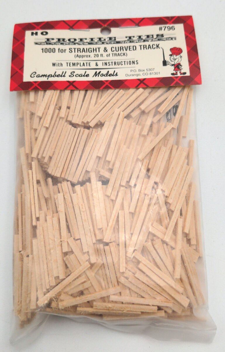 Campbell Scale Models 796-295 HO Standard Profile Ties