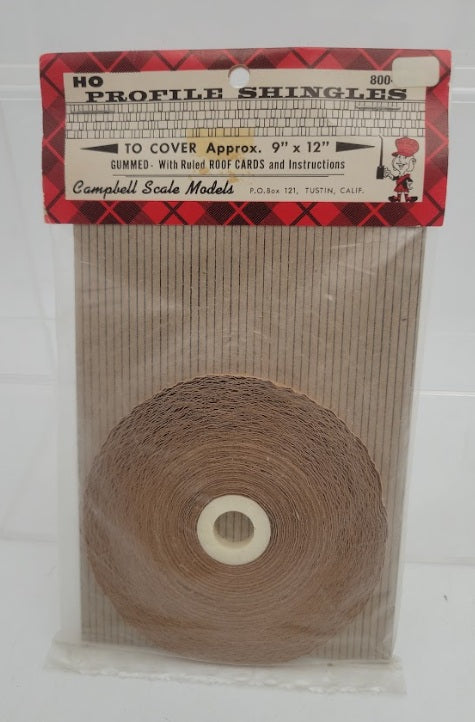 Campbell Scale Models 800 HO Scale 9" x 12" Profile Shingles