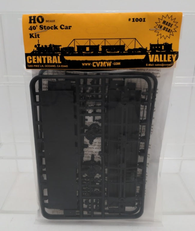 Central Valley Models 1001 HO Scale 40' Stock Car Plastic Kit