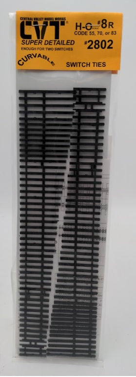 Central Valley Models 2802 HO Scale CVT Curvable Switch Tie Strip #8R
