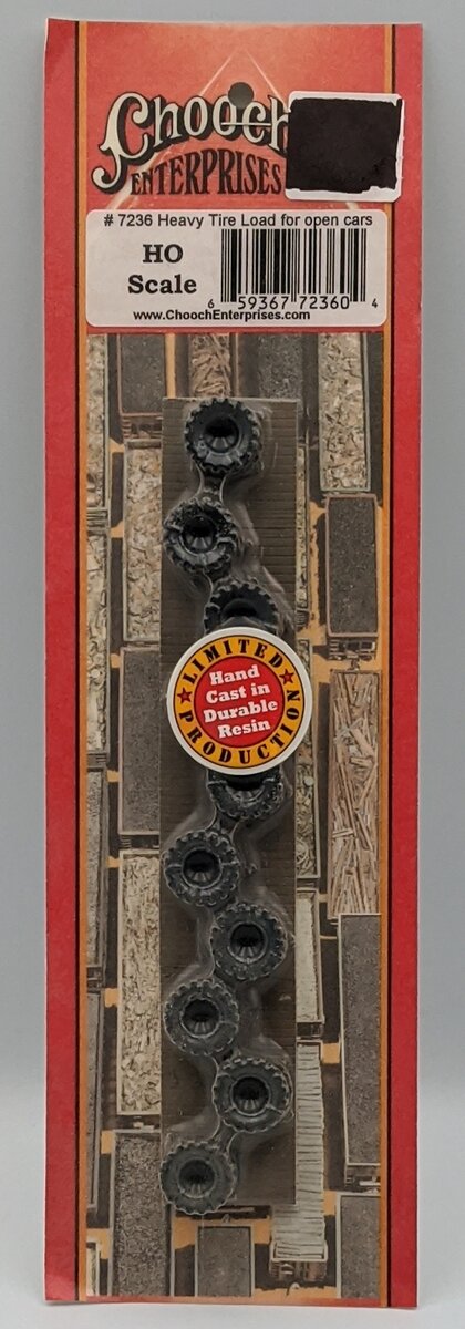 Chooch Enterprises 7236 HO Heavy Equipment Tire Load For Open Cars