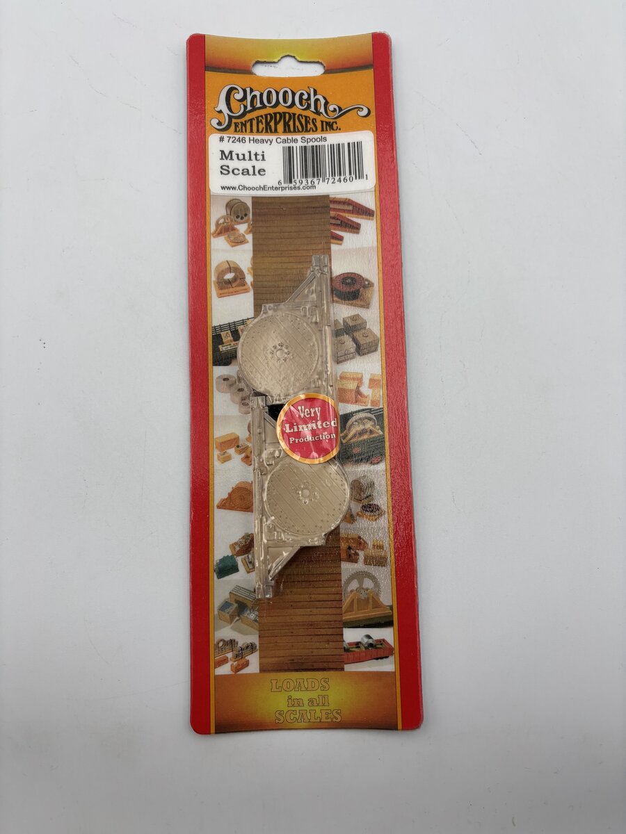 Chooch Enterprises 7246 HO Heavy Cable Spools Flat Car Load