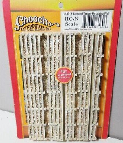 Chooch Enterprises 8316 HO Stepped Timber Retaining Wall Very Limited Production