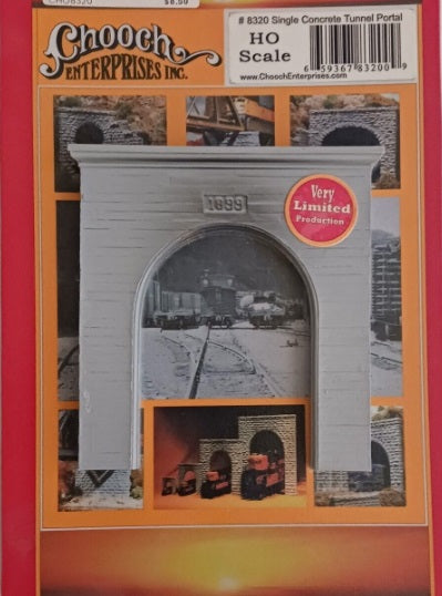 Chooch Enterprises 8320 HO Single-Track Concrete Tunnel Portal LimitedProduction