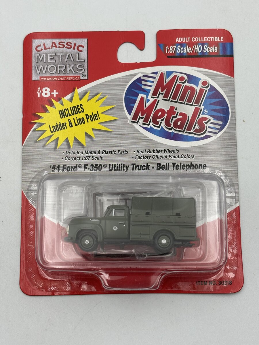 Classic Metal Works 30218 HO Mini Metals Bell Tel '54 Ford F-350 Utility Truck