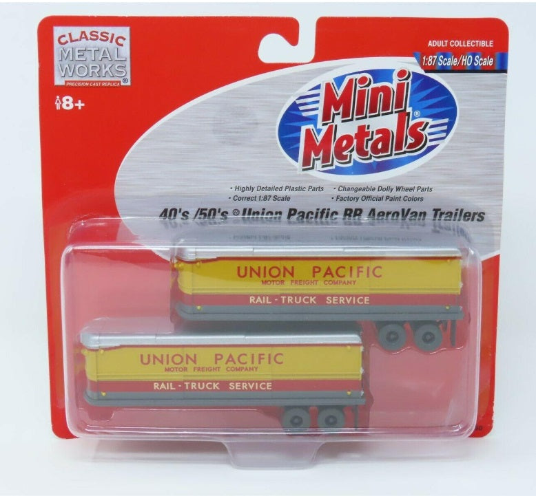 Classic Metal Works 31150 HO Mini Metals UP 40/50's AeroVan Trailer (Pack of 2)