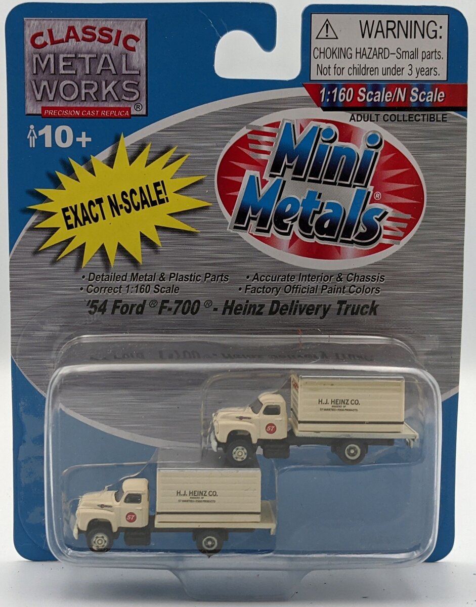 Classic Metal Works 50309 N Mini Metals Heinz 1954 Ford F-700 Delivery Trucks