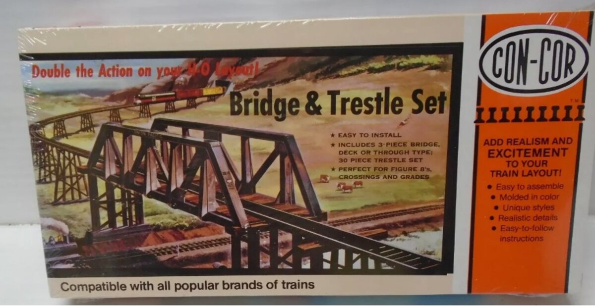 Con-Cor 9039 HO Scale Bridge & Trestle Set Building Kit