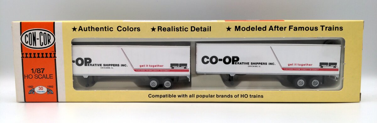 Con-Cor 8213 HO CO-Operative Shippers Inc. 45' Rivet Side Trailer (Pack of 2)