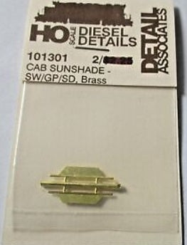 Detail Associates 101301 HO Brass Cab Sunshade for SW/GP/SD (Pack of 2)