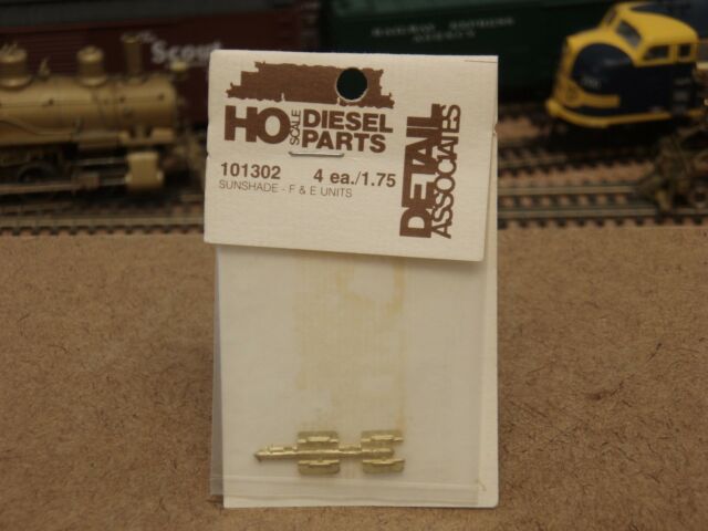 Detail Associates 101302 HO Brass Sunshade for F&E Units (Pack of 4)