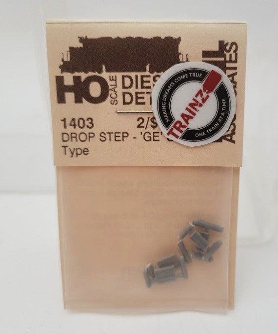 Detail Associates 1403 HO Scale Drop Step - 'GE' - U Type Series (Set of 2)