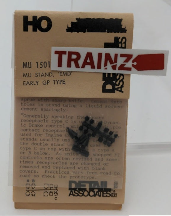 Detail Associates 1501 HO Scale MD Stand 'EMD' - Early GP Type (Pack of 2)
