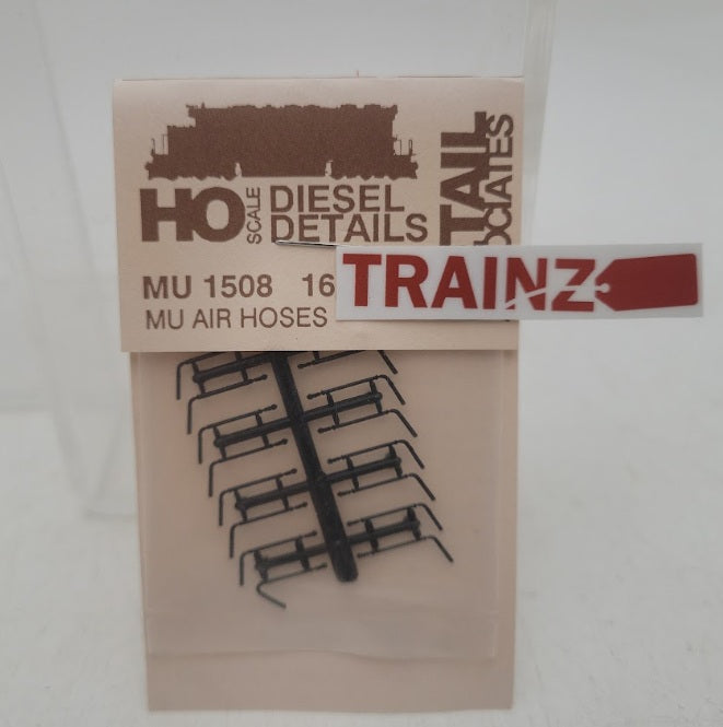 Detail Associates 1508 HO Scale MU Air Hose Unbreakable Polyethylene(Pack of 16)