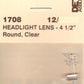 Detail Associates JW1708 HO Scale 4-1/2" Round Clear Headlight Lens (Pack of 12)
