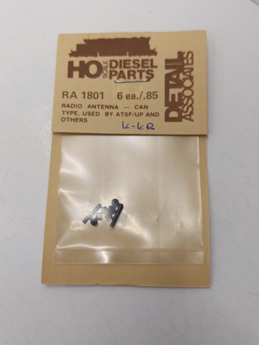 Detail Associates 1801 HO Radio Antenna - Can Type, Used by ATSF/UP/Others