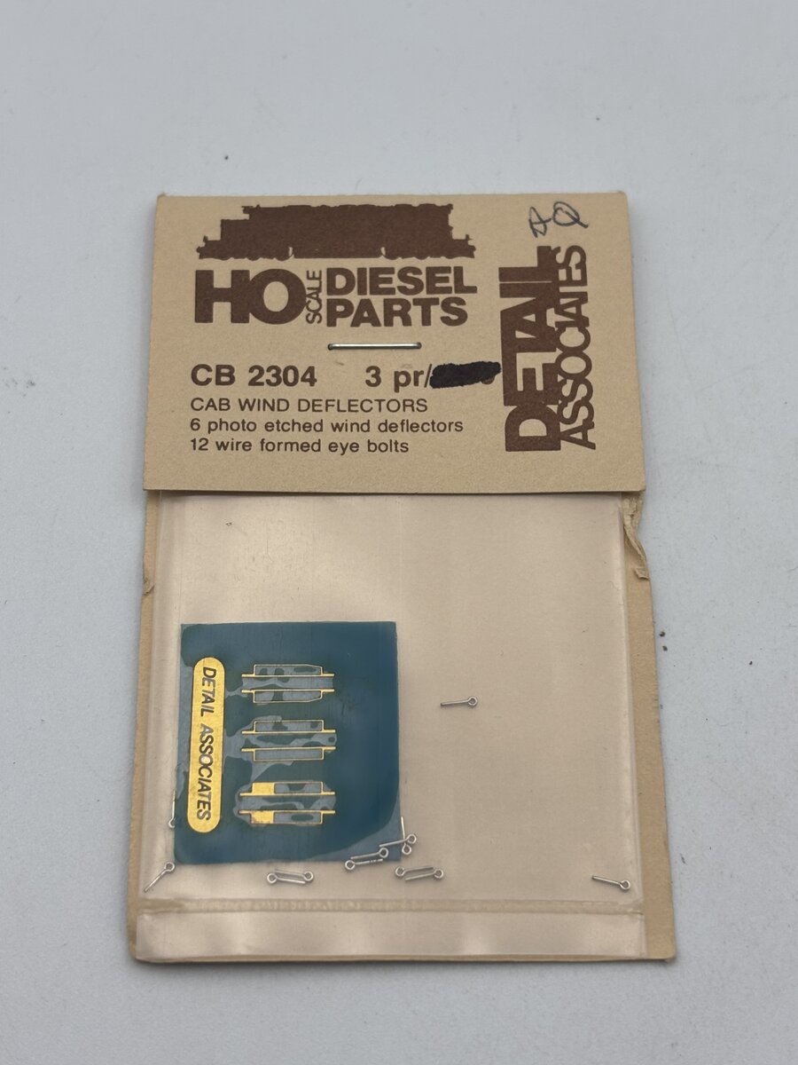 Detail Associates 2304 HO Cab Wind Deflector Types (Pack of 3)