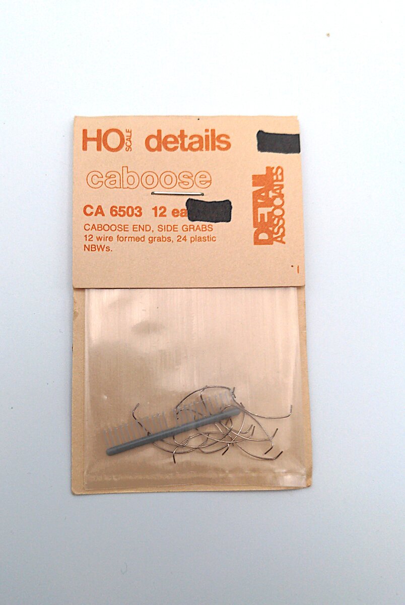 Detail Associates 6503 HO Caboose Ends & Sides Grab Irons (Pack of 12)