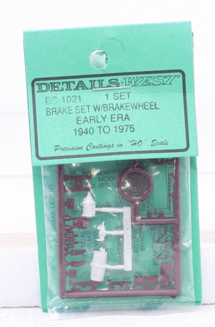 Details West BS-1021 HO Scale Brake Set w/ Brak Wheel Early Era 1940-1975 Set