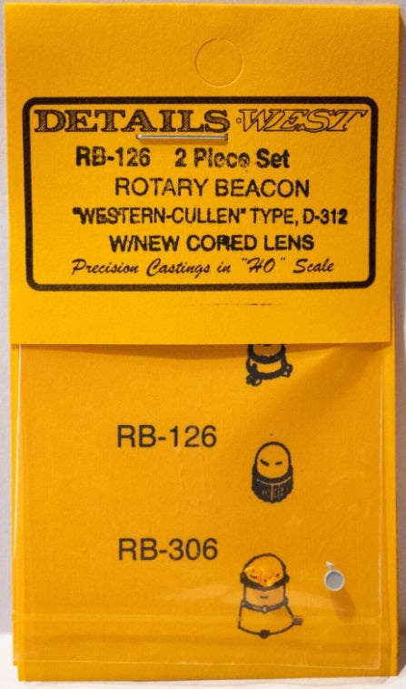 Details West RB-126 HO Western Cullen Rotary Beacon W/ New Cored Lens
