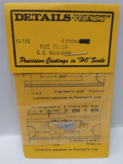 Details West 149 HO Scale Fuel Filters for GE Hood Units (Pack of 4)