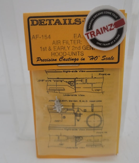 Details West 154 HO Scale Air Filters for 1st & Early 2nd Gen. Hood Units