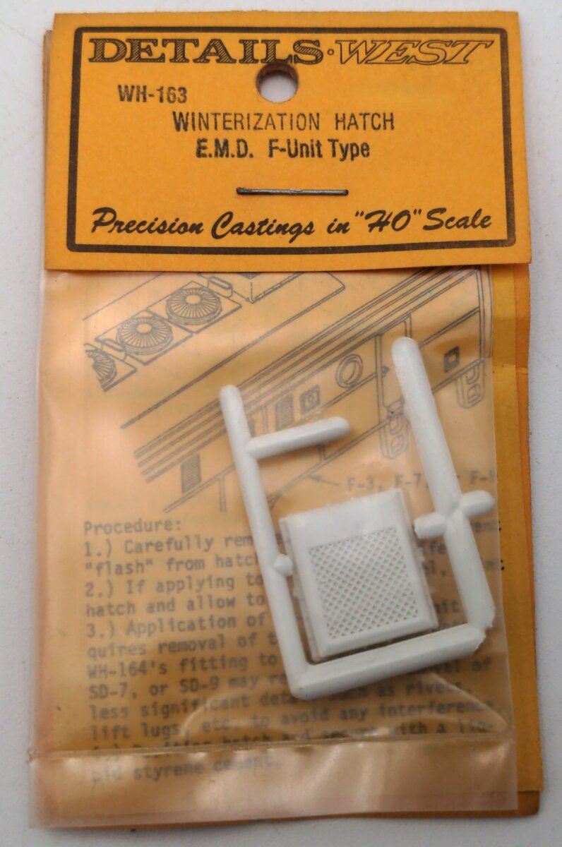 Details West 163 HO Scale Winterization Hatch for EMD F Units