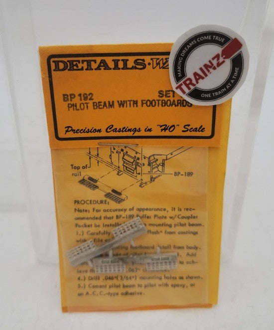 Details West BP192 HO Scale Pilot Beam With Footboards (Pack of 2)