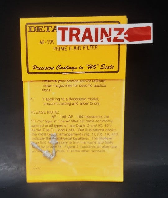Details West AF-199 HO Scale Prime II Air Filter White Metal Parts (Pack of 2)
