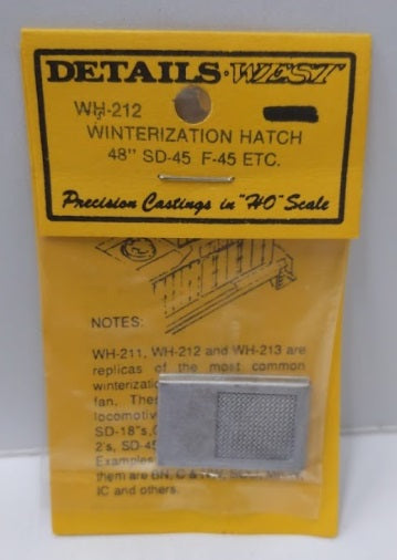 Details West 212 HO Scale Winterization Hatch for 48