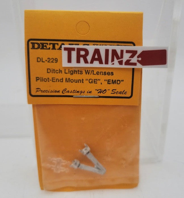 Details West 229 HO Scale Pilot-End-Mount G.E. EMD Ditch Lights With Lenses