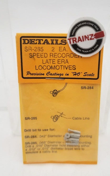 Details West 285 HO Scale Speed Recorder for Late Era Locomotives (Pack of 2)