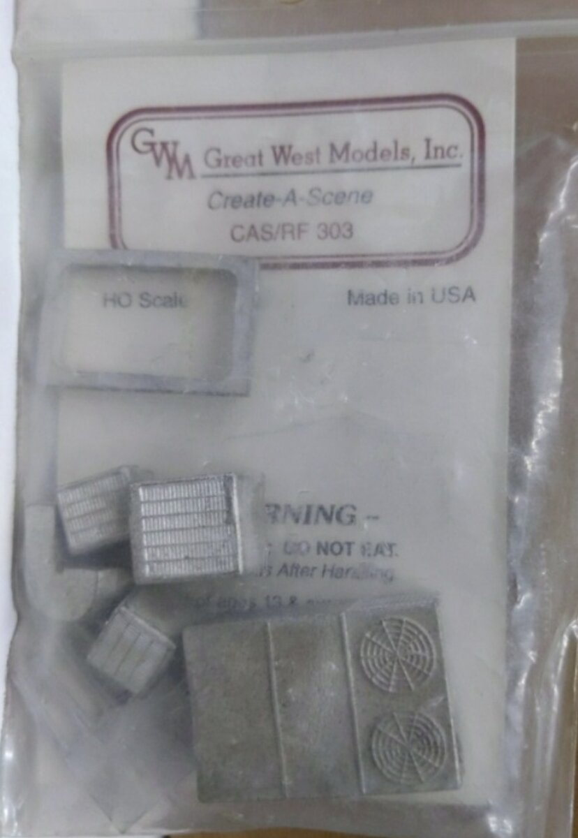 Great West Models 303 HO Scale CAS/RF Assort Roof Details Metal Parts