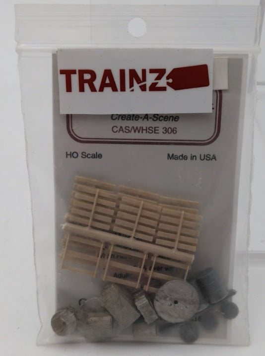 Great West Models 306 HO Scale Crates A Scene Pallets Barrels