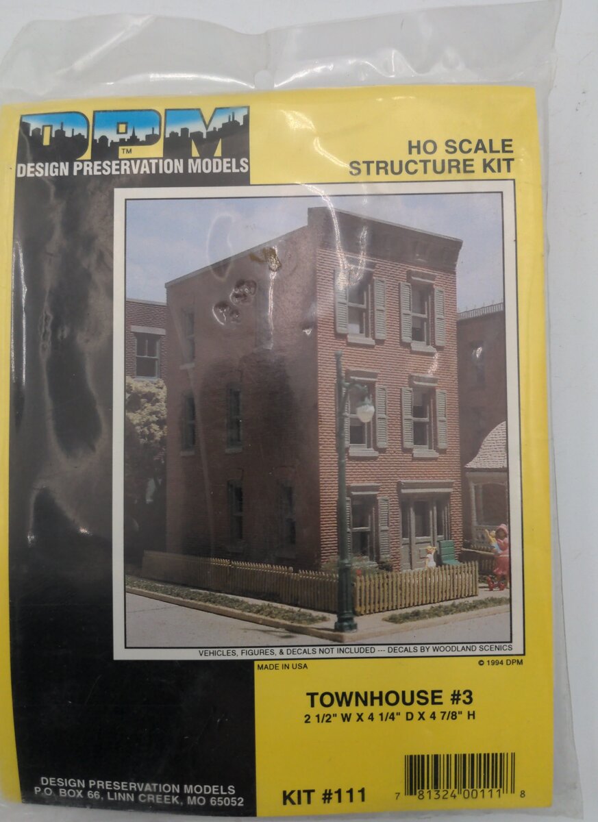 DPM 11100 HO Scale Townhouse #3 Structures Plastic Building Kit