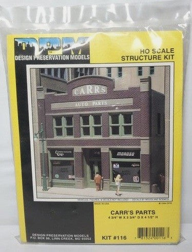 DPM 11600 HO Scale Carr's Auto Parts Store Plastic Model Building Kit