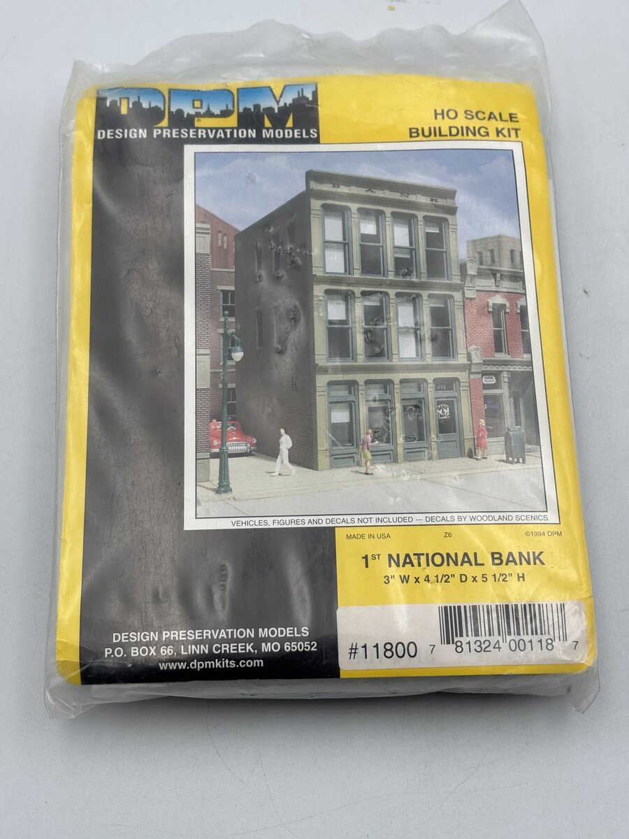 DPM 11800 HO 1st National Bank 3" W x 4-1/2" D X 5-1/2" H Building Kit