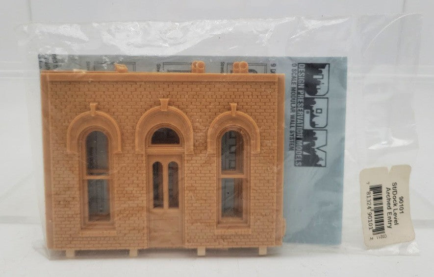 DPM 90101 O Scale Dock Level Arched Entry Door Plastic Kit (Pack of 2)
