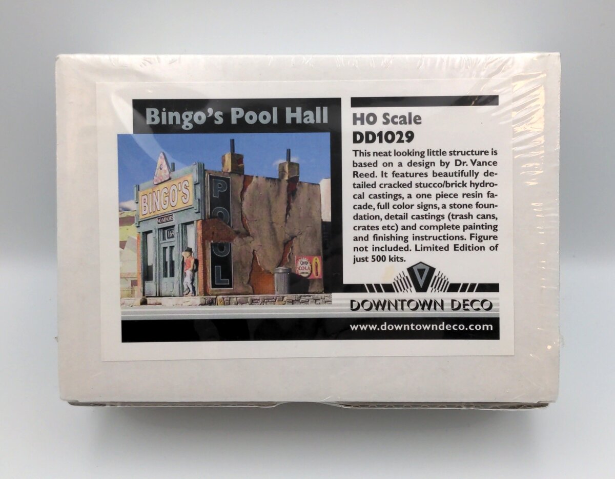Downtown Deco DD-1029 HO Scale Bingo's Pool Hall Building Kit