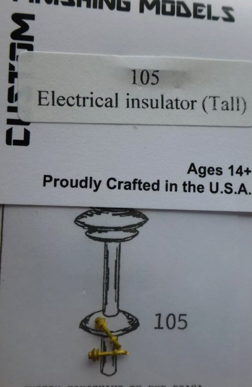 Custom Finishing 105 HO Tall Electrical Insulator Brass Part (Pack of 2)