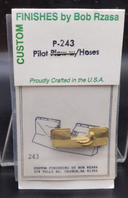 Custom Finishing 243 HO Scale Pilot Plow w/Hoses Brass Part One Piece