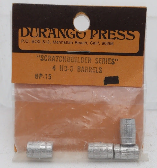 Durango Press 15 HO / O Scratchbuilder Series Barrels White Metal (Pack of 4)