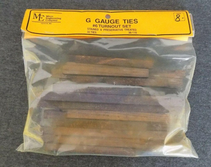 Micro Engineering 36-110 G # 6 Turnout Set Weathered Ties (Pack of 32)