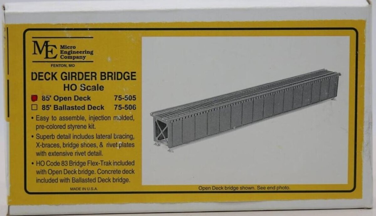 Micro Engineering 75-505 HO Scale 85' Open Deck Girder Bridge Kit