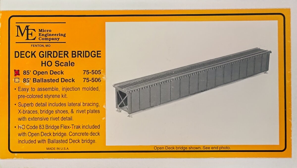 Micro Engineering 75-505 HO Scale 85' Open Deck Girder Bridge Kit