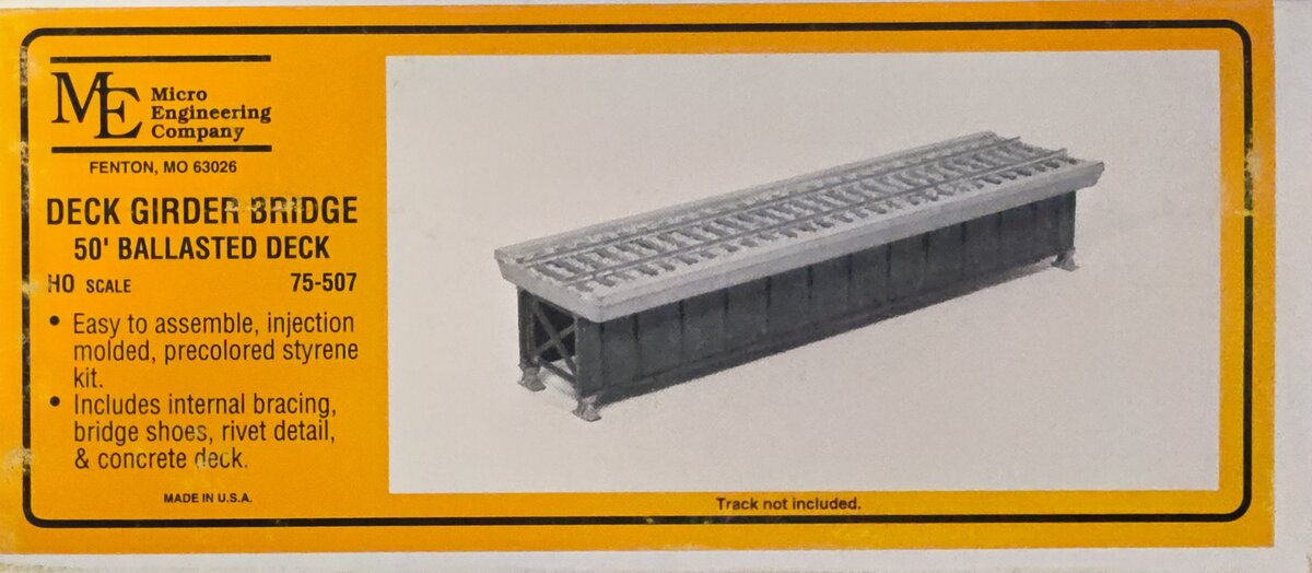 Micro Engineering 75-507 HO Scale 50' Ballasted Deck Girder Bridge Kit