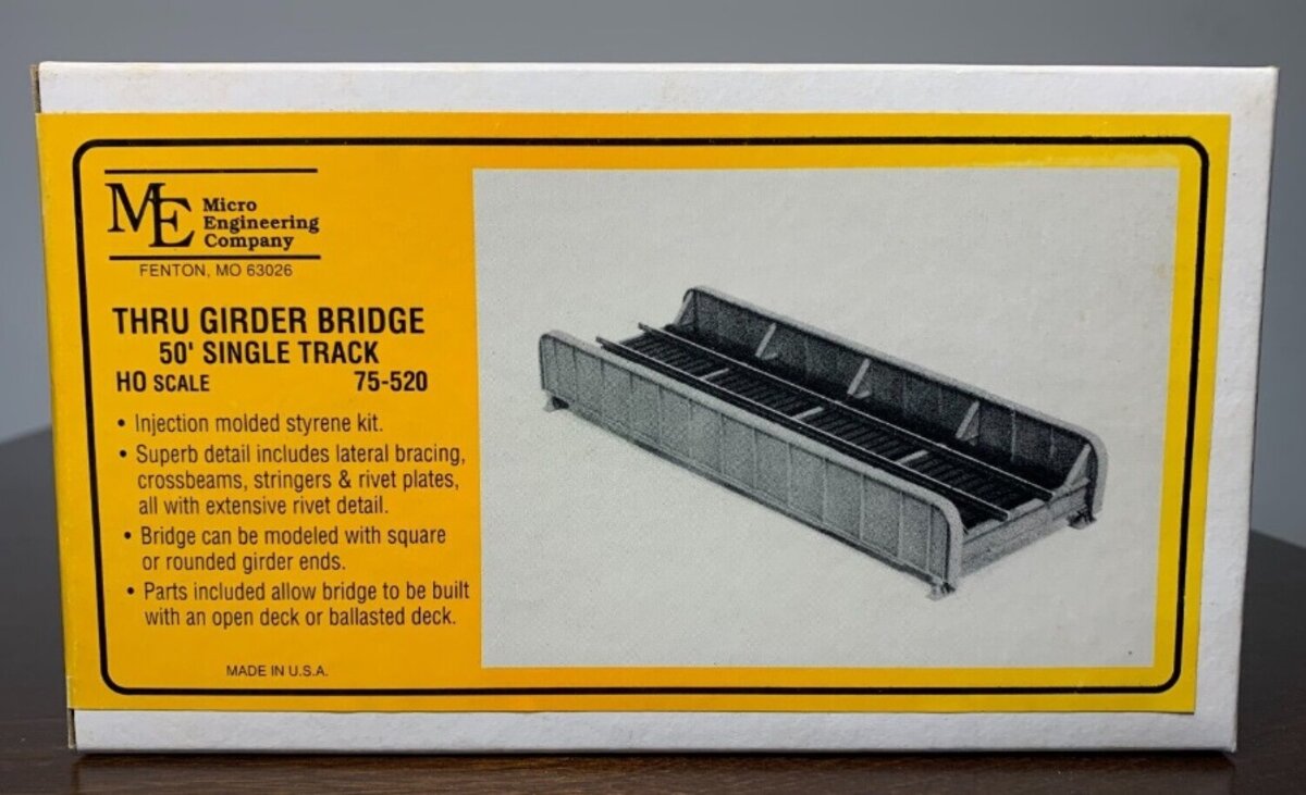 Micro Engineering 75-520 HO 50' Single Track Thru Girder Bridge Kit
