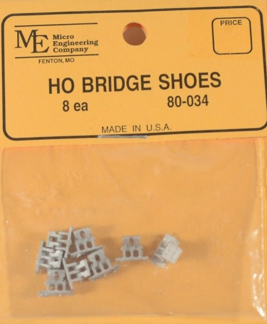 Micro Engineering 80-034 HO White Metal Castings Bridge Shoes (Pack of 8)